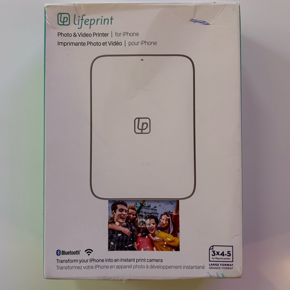 White Photo & Video Printer for iPhone
